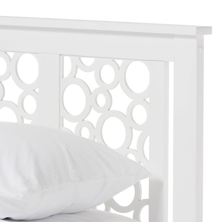 Baxton Studio Celine Geometric Pattern White Solid Wood Full Size Platform Bed 125-6920